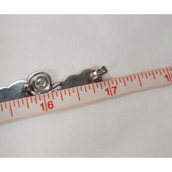 Vintage A or R Muñoz Taxco 925 Sterling Silver Leaf Necklace 17” Handmade Mexico - Picture 10 of 16